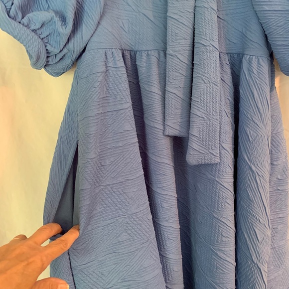 Free People puff sleeve 'Violet Mini Dress' with tie in back - Picture 4 of 8